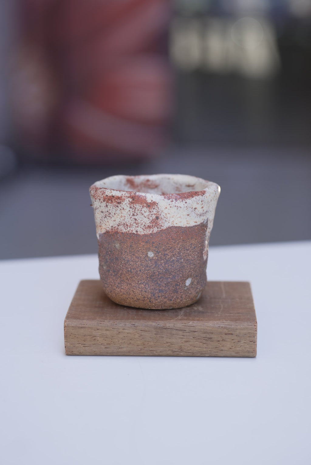 4oz Tento Clay Cup - White/ Brown Matt