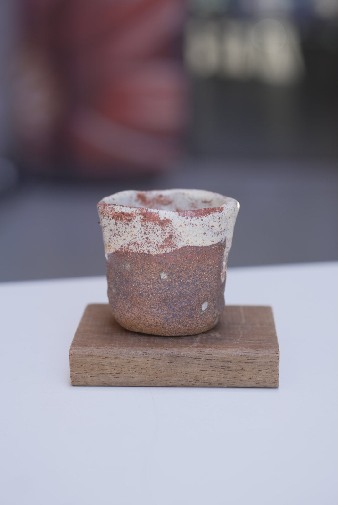 4oz Tento Clay Cup - White/ Brown Matt