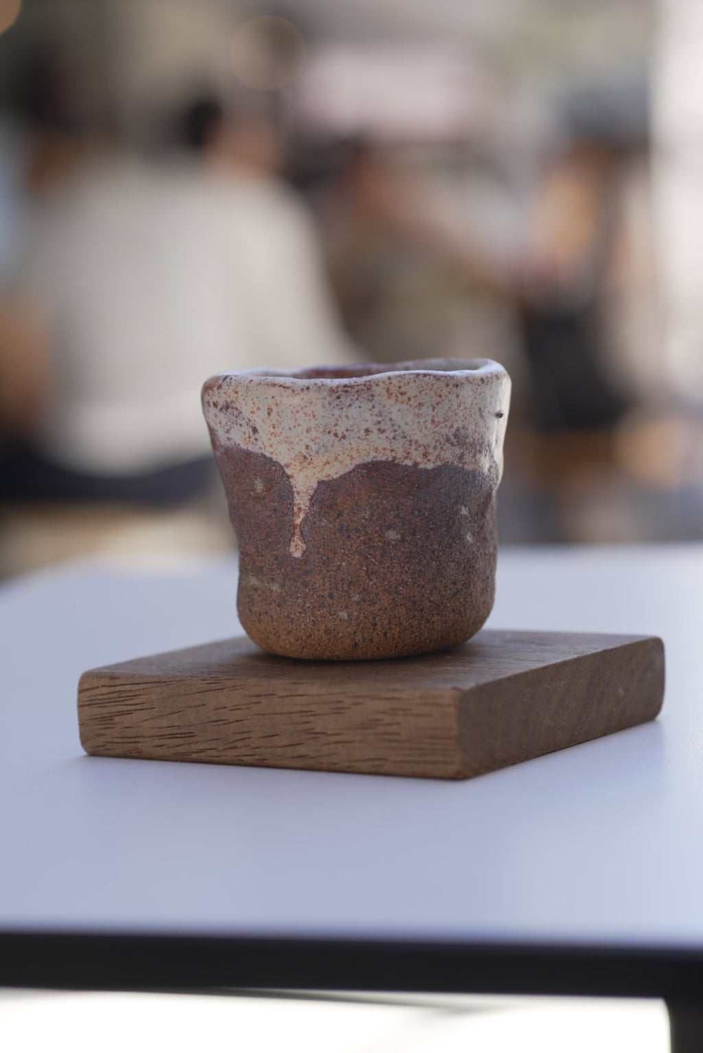 4oz Tento Clay Cup - White/ Brown Matt