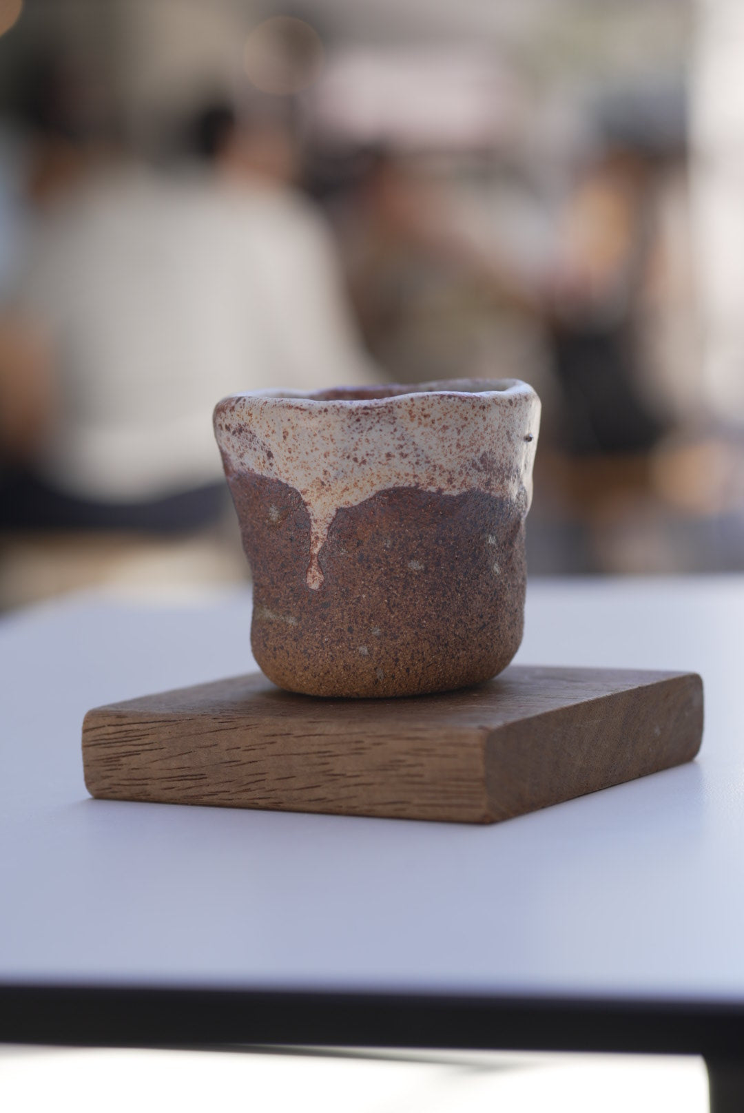 4oz Tento Clay Cup - White/ Brown Matt