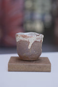 4oz Tento Clay Cup - White/ Brown gloss